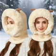 thumbnail image 1 of TINZ Cartoon Cat Knitted Hat With Ear Lined Winter For Cozy Cute Animal Design Thermal Ear Cold Weather Cap Trapper Hat Mens Lumber Hat, 1 of 3