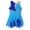 Blue, variant on Girls Sleeveless Figure Ice Roller Skating Dress Rhinestone Gymnastic Leotard Competition Skating wear Hot Pink 6