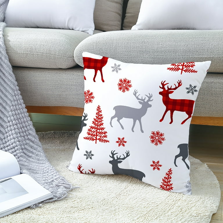 Remagr 8 Pieces Christmas Pillow Covers 18 x 18 mas Throw Pillows Cases  Decorative Christmas Cushion Case Soft Short Plush Winter Holiday Pillow