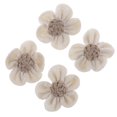thumbnail image 2 of 4stk. Cabezas De Flores Hechas Flores De Dispersión Flores Artificiales Tela Flores, Manualidades De Bricolaje, Hechas De Arpillera Blanco Gloria Flores de arpillera de bricolaje, 2 of 9