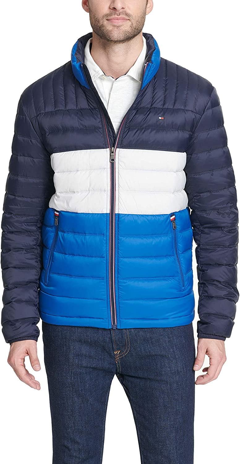 tommy hilfiger blue puffer jacket