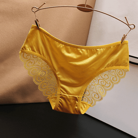 Fulorrnie Underwear for Women Seamless Hipster Cheeky Breathable Panty Bikini Elastic Waist Comfort Panties Yellow L