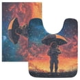 thumbnail image 7 of Yayeee Bath Rugs for Bathroom Floor Set of 2 Non Slip Fluffy Soft Absorbent Mat, Astronaut at Dawn, 7 of 7