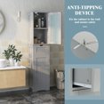 thumbnail image 5 of Topcobe Tall Floor Storage Cabinet with 2 Doors and 1 Drawer for Bathroom, Bathroom Furniture, Bathroom Cabinet Organizer, Gray, 5 of 8