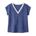 thumbnail image 3 of Maplenight Summer Tops for Women Cotton Cap Sleeve Shirts Lightweight Breathable Casual Beach Vacation Tops Daily Wear, 3 of 3