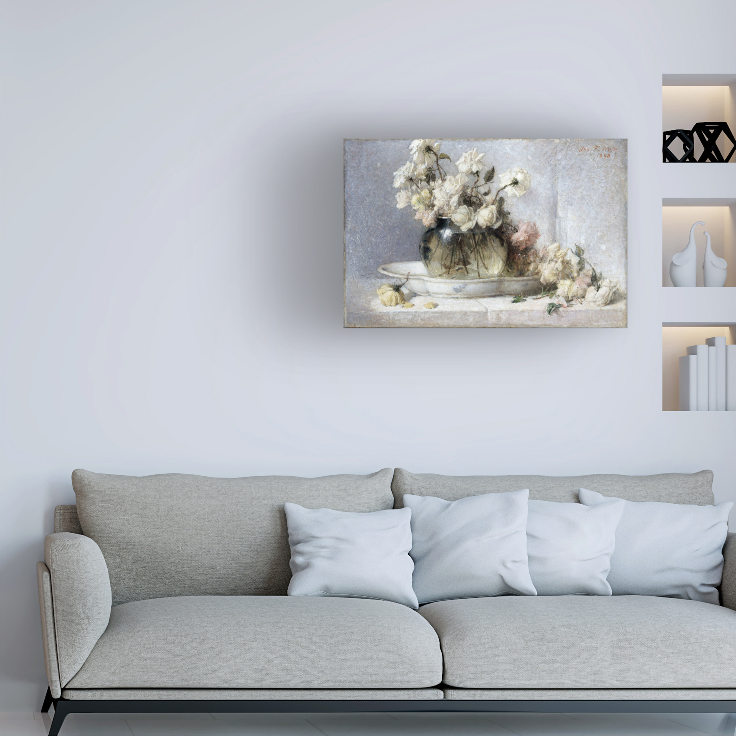 John Ferguson Weir 'Roses' Canvas Art