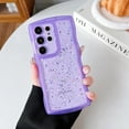 thumbnail image 5 of for Galaxy S22 Ultra Case 6.8",Curly Wavy Anti-Slip Grip Design Transparent Bling Glitter Star Shiny Case Cute Clear Sparkly Bumper Protection Soft Phone Cover Case for Women Girls, Purple, 5 of 11