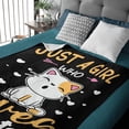 thumbnail image 3 of Just Girl Loves Cats Blanket Soft Blankets and Throws Flannel Cozy Lightweight Quilt Gift Perfect for Bed Sofa Couch-80 x60 Large for Adult, 3 of 5