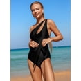 thumbnail image 3 of Asymmetry One Piece Swimsuits for Women Tummy Control One Shoulder Bathing Suit Cut Out Monokini Cheeky Swimwear, 3 of 6