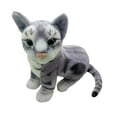 thumbnail image 3 of Peluche de gato de cola larga, coleccionable, abrazable, para decoración del hogar. gris, 3 of 9