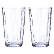 Uxcell 17oz Acrylic Drinking Glasses, 2Pack Plastic Reusable Tumblers Drinkware for Home Outdoors, Transparent