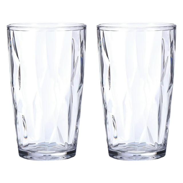 Unique Bargains Verres à Boire en Acrylique 17 Oz, Lot de 2 Gobelets Réutilisables en Plastique pour la Maison et l'Extérieur, Transparents