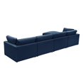 thumbnail image 3 of Kaelynn Sofa Navy Blue Linen Upholstered 4 Seat and Ottoman, 3 of 8