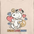 thumbnail image 3 of Peanuts - Peace Love Dogs - Women's Lightweight French Terry Long Sleeve Shirt, 3 of 6