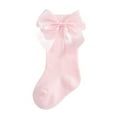 thumbnail image 4 of Esho Baby Girls Cotton Long Socks, Toddler Girl Big Bow Knee High Socks Leggings, 0-1T, 1-3T, 4 of 6