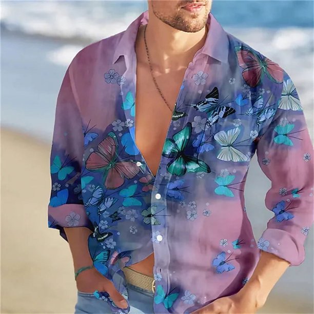 Nuevas camisetas de manga larga con estampado de mariposas de animales en 3D de colores para otoño para hombres, blusas Harajuku de verano, ropa de moda para mujeres