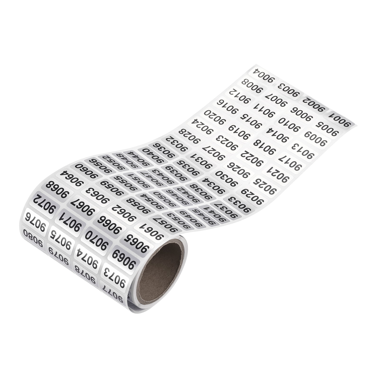 Rollos De Pegatinas Numeradas Del 9001 Al 10000 - Etiquetas De Inventario Negras 20x10 Mm Para Oficina Y Almacén