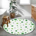 thumbnail image 3 of Round Rugs 4Ft, St Patrick's Day Round Area Rug Washable Indoor Throw Carpet, Green Lucky Botanical Soft Non Slip Circle Rug for Kitchen Nursery Room Home Decor Aesthetic, 3 of 8