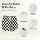 thumbnail image 4 of Balery Black and White Checkerboard Pantalones cortos deportivos para mujer con forro y dos bolsillos, elásticos, para entrenamiento, gimnasio, yoga-X-Large, 4 of 7