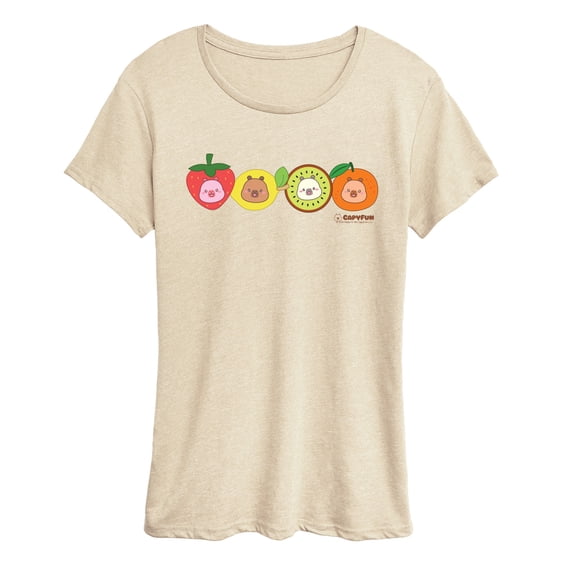 CapyFun - Capy Fruits Women's Short Sleeve Graphic T-Shirt