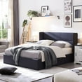 thumbnail image 7 of Relax & Rejuvenate Queen Size Lift up Storage Bed, Upholstered Platform Bed Frame with Modern Linen Fabric Wingback Headboard, Wood Slats Support, Noiseless, No Box Spring Needed, Dark Grey, 7 of 7