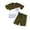 Olive-Green, variant on Kkkded 6M-4Years Kids Toddler Baby Girls 2Pcs Summer T-Shirts Set Short Sleeve Cotton Tees Top + Short Set Unisex Newborn Color Matching Tshirts Cute Clothing Set