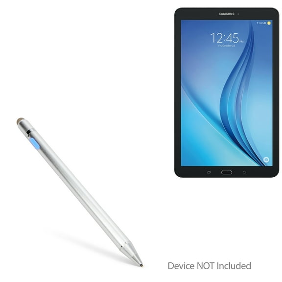 Galaxy Tab E (9.6) Stylus Pen, BoxWave [AccuPoint Active Stylus] Electronic Stylus with Ultra Fine Tip for Samsung Galaxy Tab E (9.6) - Metallic Silver