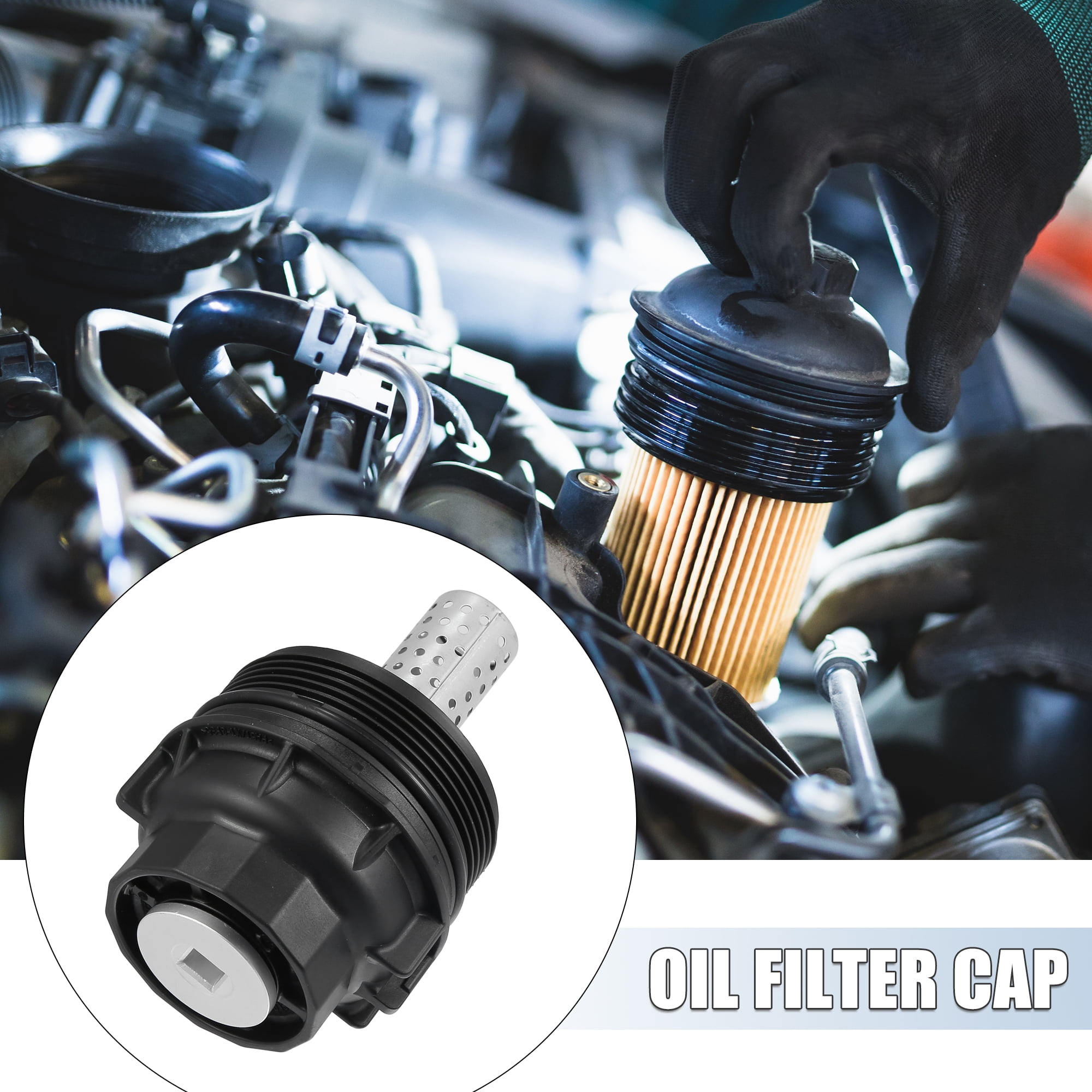 Unique Bargains Auto Oil Filter Housing Cap Assembly Part Replace 15620-0S010 for Toyota Land Cruiser Sequoia Tundra 2007-2020