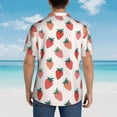 thumbnail image 5 of Haiem Hand Drawn Strawberry Printed Hawaiian Shirt for Men - Men’s Casual Beach Summer Shirts - Stretch Fabric with Modern Fit-3X-Large, 5 of 7
