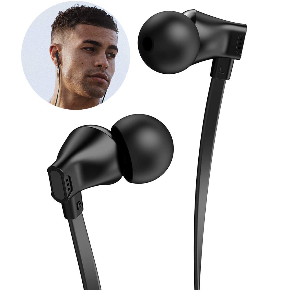 VOGEK In-Ear Earbud Headphones with Mic, Black