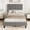 Gray, variant on Senfot Twin Size MDF + Iron Geometric Pattern Soft Bed, Stylish and Modern Design, Gray Upholstered Mattress, No Box Spring Required for Bedroom
