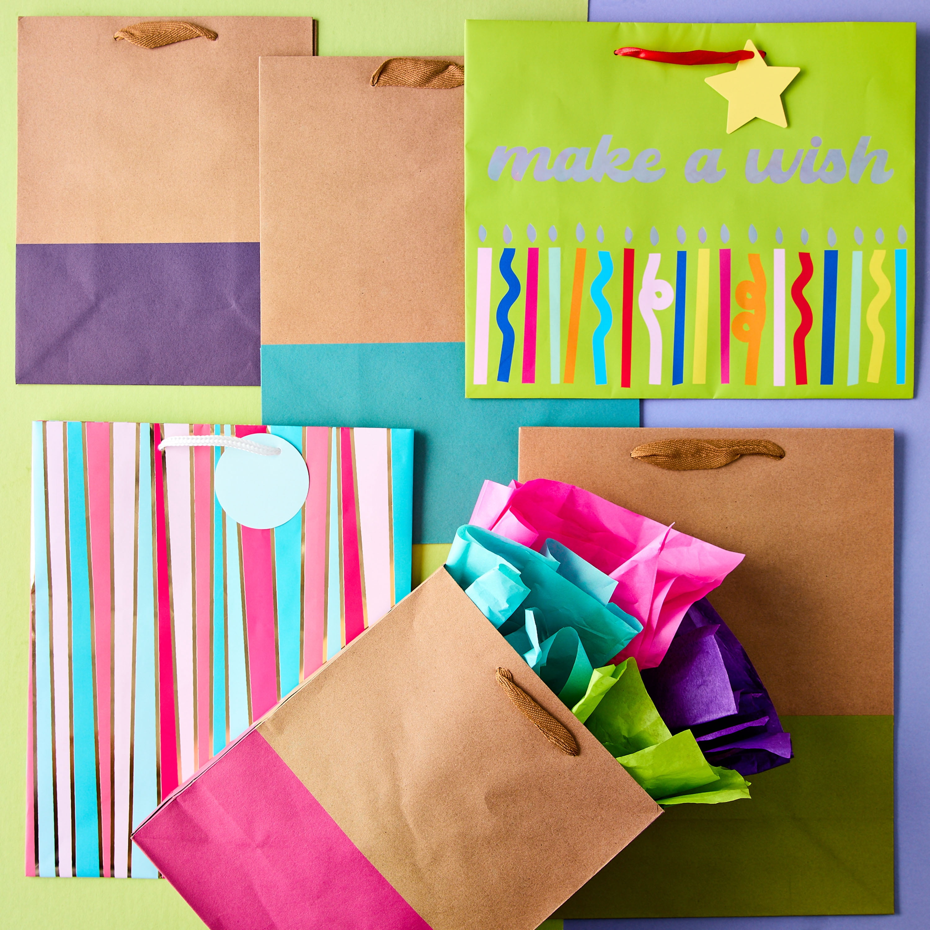 Multicolor Stripes Paper Gift Bag, 10" x 12", by Way To Celebrate