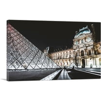 ARTCANVAS The Louvre Museum Paris France Canvas Art Print - Size: 26" x 18" (0.75" Deep)