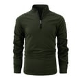 thumbnail image 1 of pstuiky manga larga de hombre, Camiseta deportiva de manga corta con cuello alto y media cremallera para hombre salir tops xxxl, 1 of 8