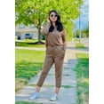 thumbnail image 3 of PRETTYGARDEN Women's Spring Fall 2 Piece Lounge Outfit Long Sleeve Crewneck Pullover Tops High Waisted Pants Set Tracksuit, 3 of 5