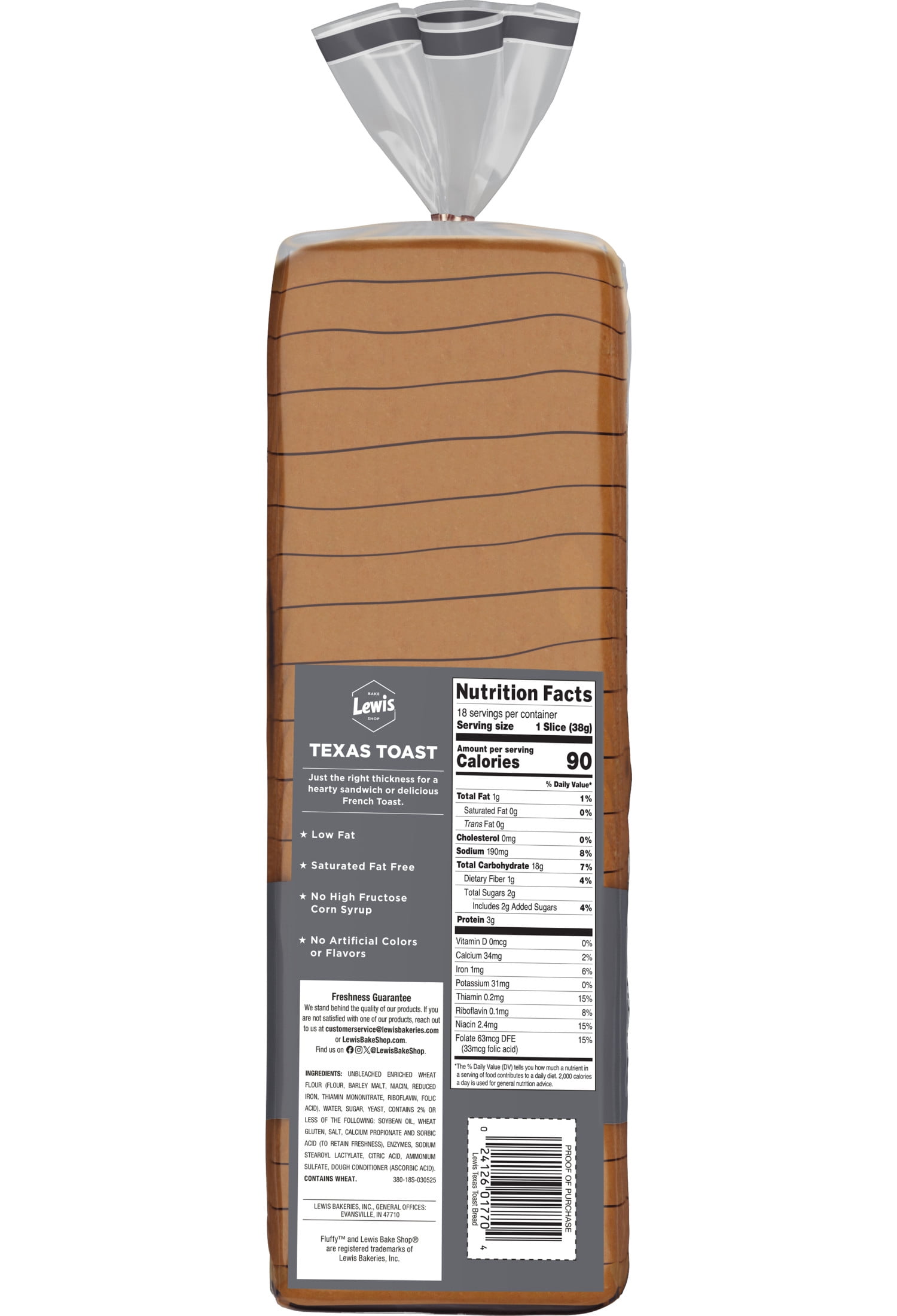 Lewis Bake Shop Texas Toast Thick Sliced Bread, 24 oz