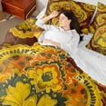 thumbnail image 4 of Homewish Vintage Tribal Damask Twin Bedding Sets 7-Piece for Female, Hippie Flower Floral Bedding Comforter Set, Gold Bohemian Mandala Reversible Sheet Sets, Microfiber Bedroom Decor, 4 of 7