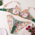 thumbnail image 2 of Gibobby Lencería sexy para mujer Conjunto de Lencería de Malla, Elegante Conjunto de Lencería con Bordado de Bloques de Color Ajustable para Mujer para Luna(Verde, XG), 2 of 5