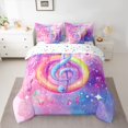 thumbnail image 2 of Homewish 3D Music Melody 7-Piece Bedding Comforter Set,Colorful Musical Notes King Bedding Sets,Pink Purple Ombre Bed Sheets For Girls Kids,Super Cozy Room Decor Reversible, 2 of 8