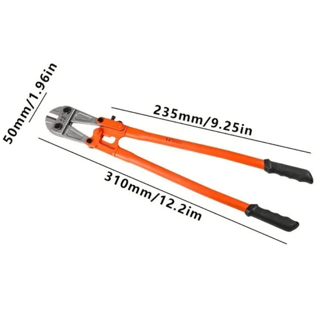 Heavy-Duty Mini Bolt Cutter 12" for Cutting Fence, Steel Wire, Small Chain, Screws, and Rivet