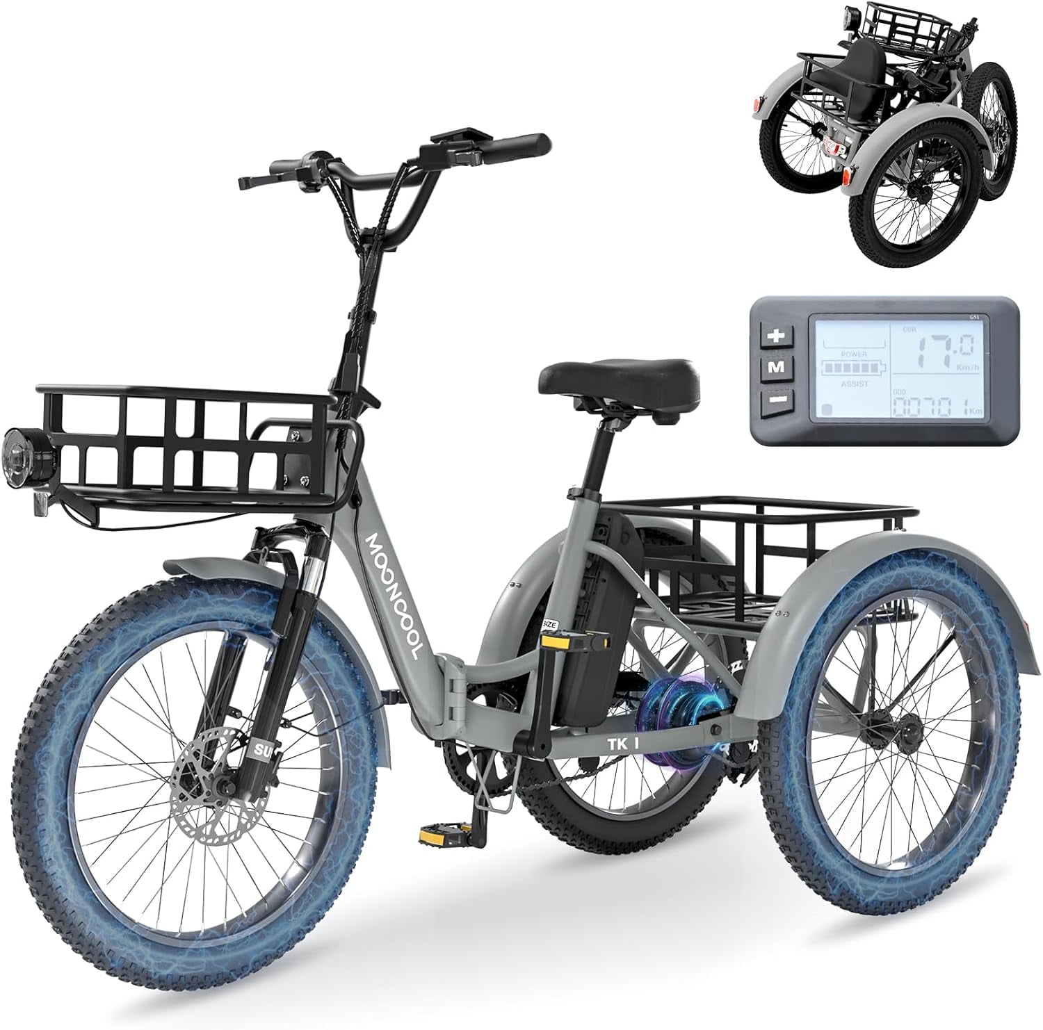 Tricycle Adulte EurHomePlus Tricycle Jaune 24" Pour Adultes - Vélo Senior - 3 Roues - Avec Panier Pour Ranger Des Articles Lors Du Shopping Et Du Sport Tricycle Electrique Adulte
