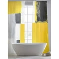 thumbnail image 5 of Abstract Art Sheer Curtains 84 Inches Long 2 Panels Black Yellow Geometric Graffiti Art Light Filtering Semi Sheer Window Curtains Drapes for Bedroom Living Room 52"x84", 5 of 7