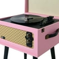 thumbnail image 2 of Arkrocket Discovery 3-Speed Record Player Retro Bluetooth Turntable Built-in Speakers Legs (Pink), 2 of 6
