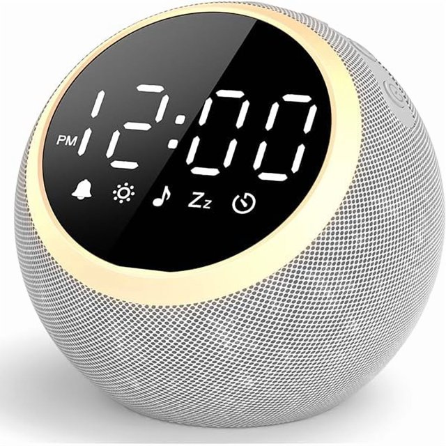 wonima02 Alarm Clock with White Noise Machine & Night Light, 25 Soothing Sound, Adjustable Volume, Sleep Timer, Ideal for Baby Kids Adult, Easy to Use Alarm Clock for Bedrooms