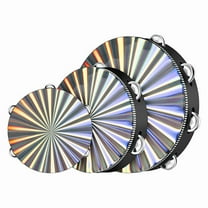 3 Pack Double Radiant Tambourine with Metal Jingles Row, 6/8/10 Inch Wooden Handheld Tambourine Drum,3 * Double Row Tambourines,Black