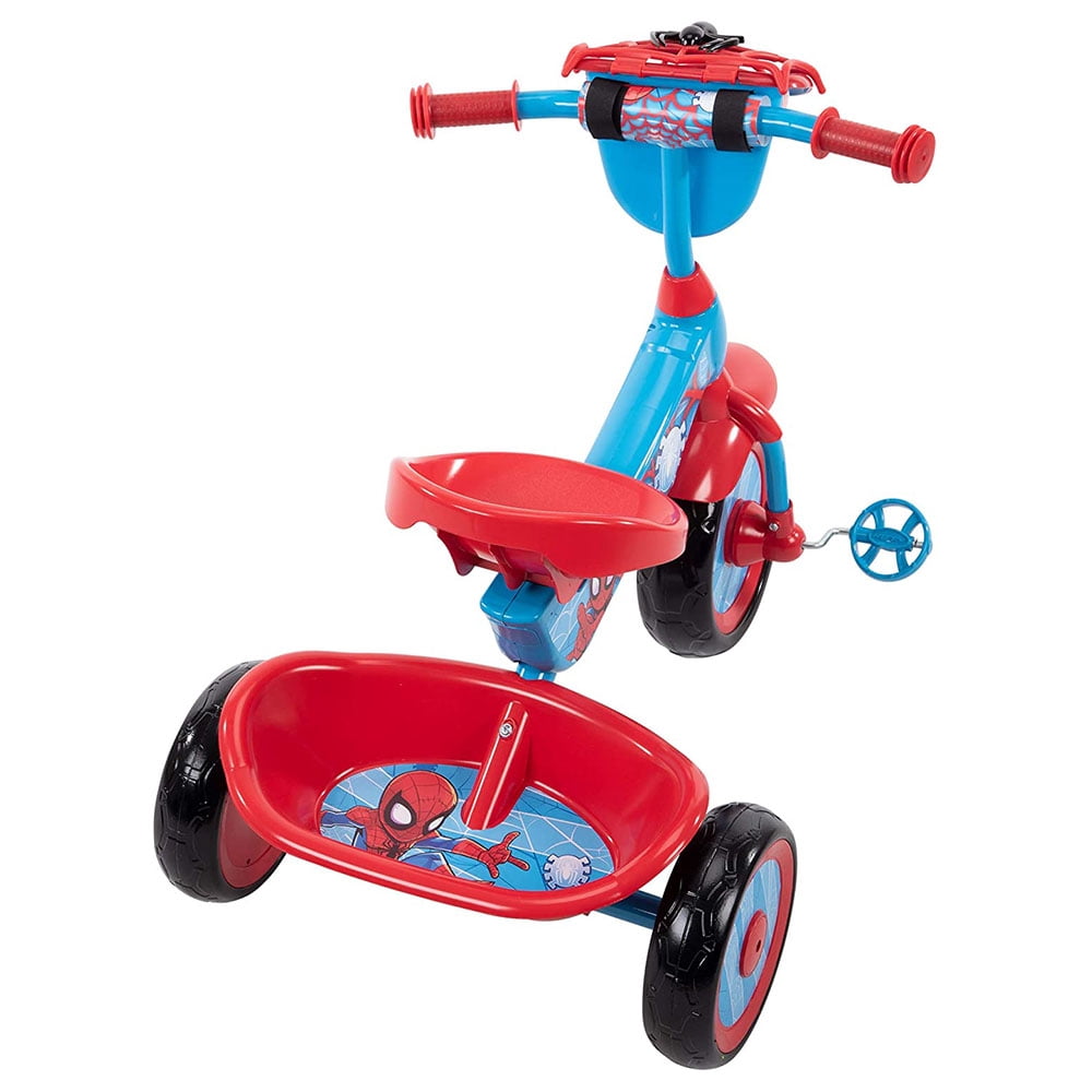 Huffy Marvel Spiderman 3 Wheel Preschool Toddler Tricycle with Basket