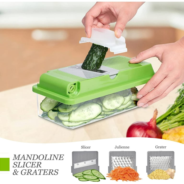 RUK Multi 22-in-1 Vegetable Chopper - Onion Chopper with Container - Food Veggie  Dicer Mandoline Juicer - 11 Blades 