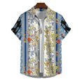 thumbnail image 3 of Camisa hawaiana de playa para hombre, nueva camisa con estampado 3D de flores para exteriores, de manga corta, con botones y cuello abatible, 2024, 3 of 5