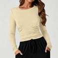 thumbnail image 2 of Vrorvz Womens Slim Shirts Crew Neck Long Sleeve Shirt Fall Casual Fashion Outfits Workout Crop Tops, 2 of 5