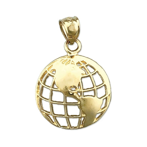 14K Gold World Globe Charm